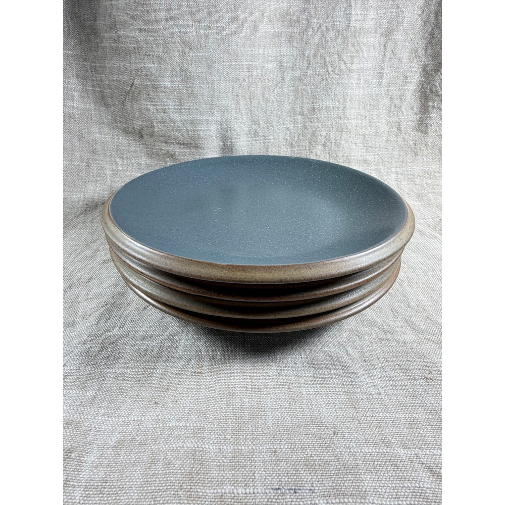 Dansk Santiago Blue Stoneware Salad Plates Set of 4 | 8.25" Denmark